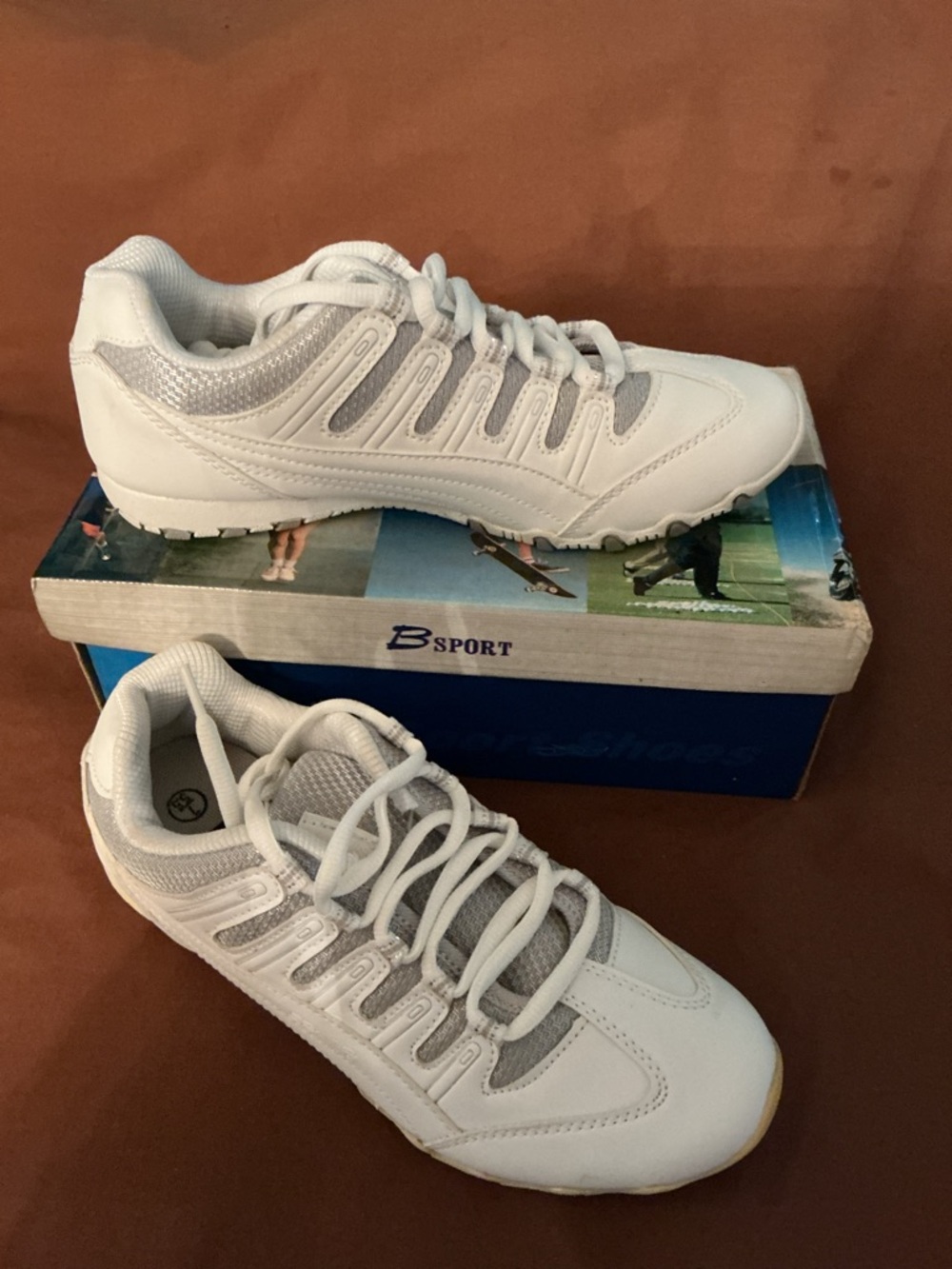 White Athletic Sneakers - Low Profile Trainer